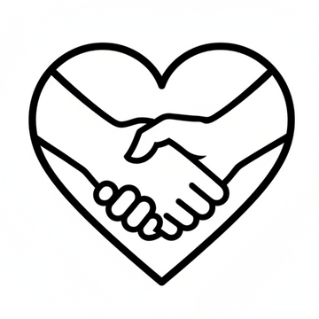 heart-handshake (outline / rounded) simply and minimalist